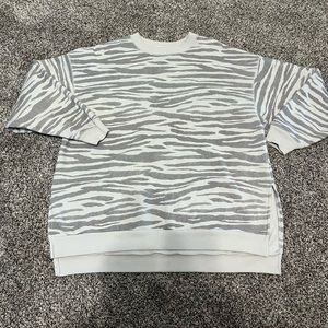 Zebra Print Crewneck Sweatshirt